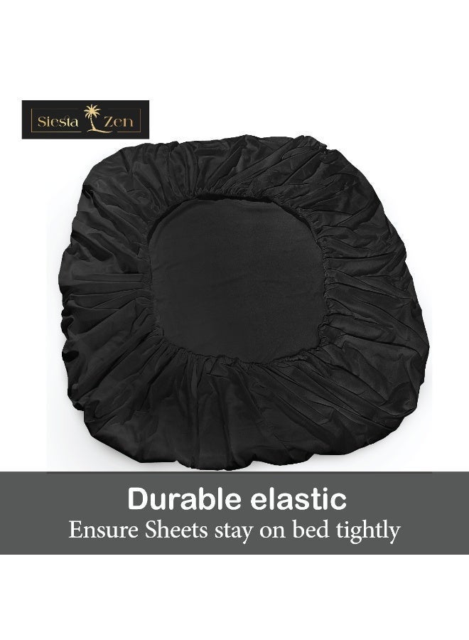 Siesta Zen Microfiber Fitted Bed Sheet 30cm Deep Pocket Wrinkle-Resistant Machine Washable, Soft, Cozy & Fade-Resistant – Perfect Fit for a Comfortable Night’s Sleep - Image 4